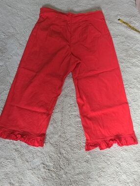 Maeve Red Ruffle-Hem Pajama Pants